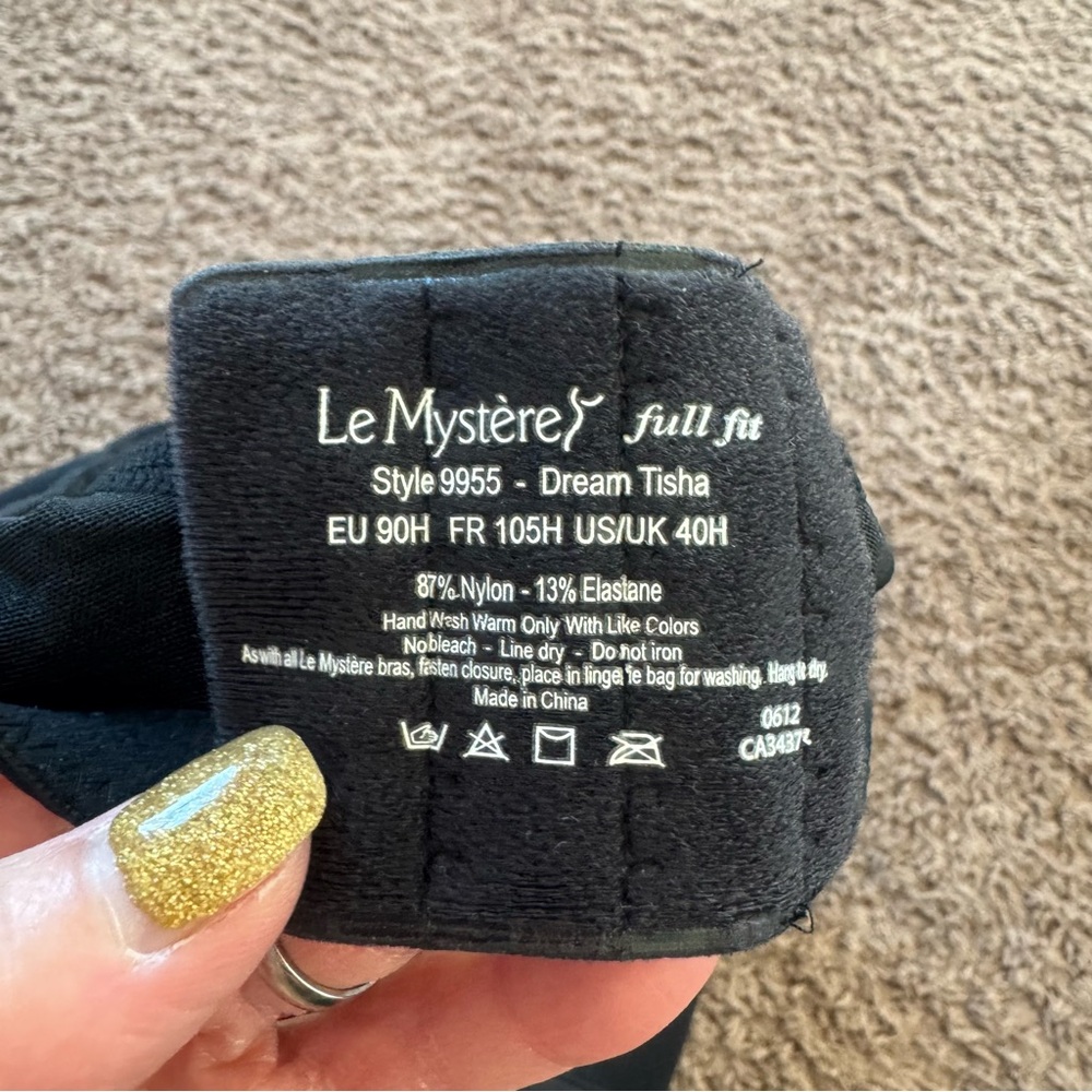 Le Mystere Black Dream Tisha Seamless Full-Coverage Bra 9955 40H NEW $69 - Picture 8 of 8